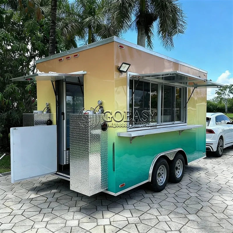 Custom Electric Food Tricycle Luxury Concession Food Trailer Mobile Kitchen Truck Coffee Cart Fast Food Van Custom