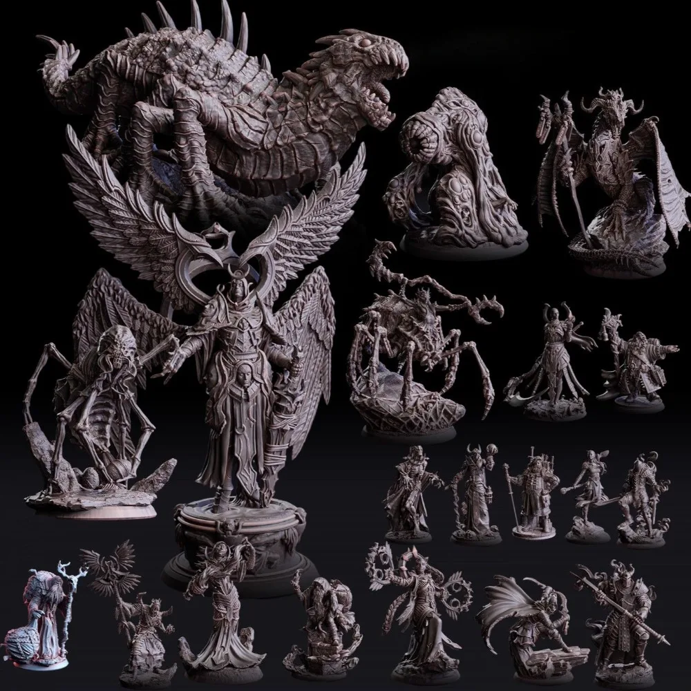 Dark Blazing Seraph Miniatures Resin 3D Printed Unpainted Tabletop Figures DIY Coloring Mini Model Suit for Dnd Pieces