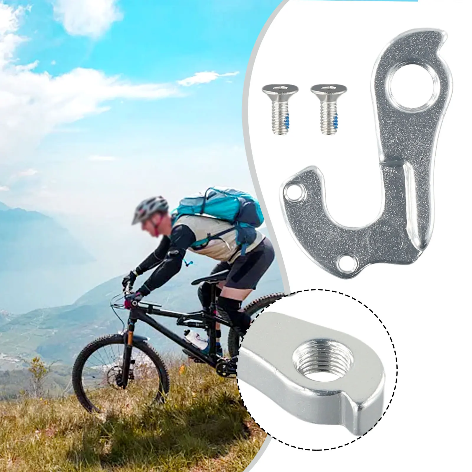 

1x Bicycle Derailleur Hanger Outdoors CNC Precision Machining Silver Aluminum Alloy For Cube 1.0 2.0 5.0 6.0