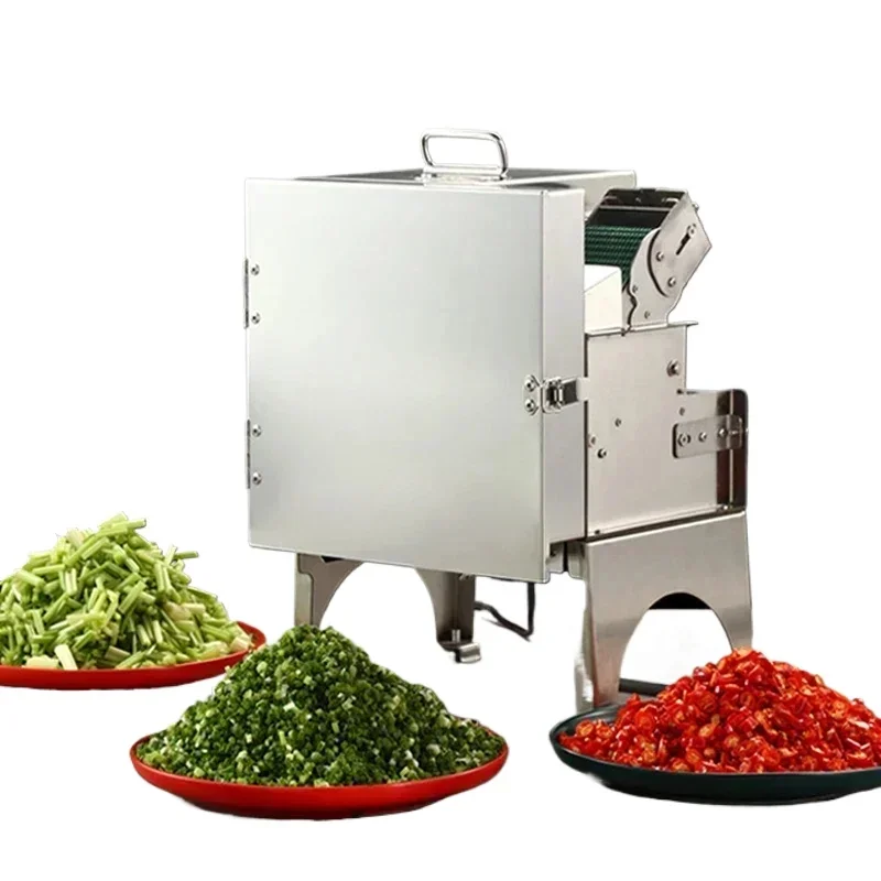 110V/220V Commercial Vegetable Cutter Electric Slicer Automatic Vegetable Dicing Machine Shallot Section Cutting Machine