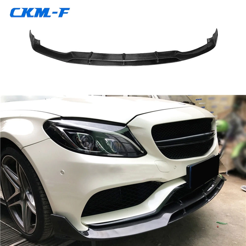 

C Class Carbon Fiber Front Bumper Lip Spoiler for Mercedes Benz W205 C63 AMG C180 C200 C260 2015 2016 2017 Car Styling