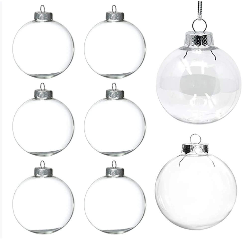 60/80/100mm Transparent Plastic Hollow Ball Decorative Hanging Ball DIY Handmade Christmas Wedding Party Ornaments Artwork