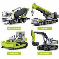 SEMBO Engineering Vehicle Assemblage Building Blocks Kits MOC Excavator Mixer Truck Model Bricks DIY Educational Toys Boys Gifts