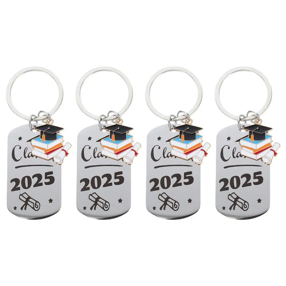 

4 Pcs Keychains Titanium Steel Material Party Graduation Toy Favors Metal Pendants Graduation Accessories