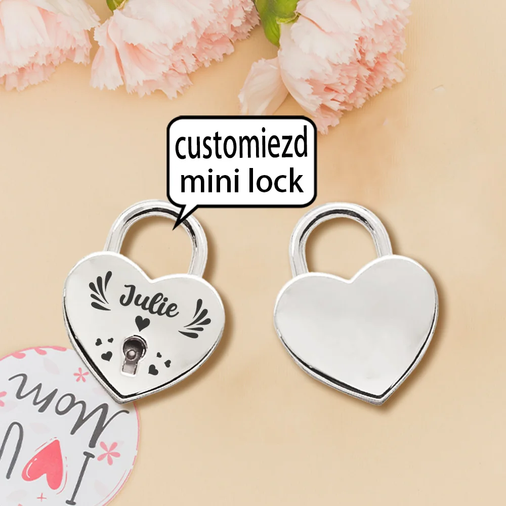 1pc Custom Heart Lock Eternal Love Lock Support laser engraving of love hearts Lovers commitment sentimental ornament