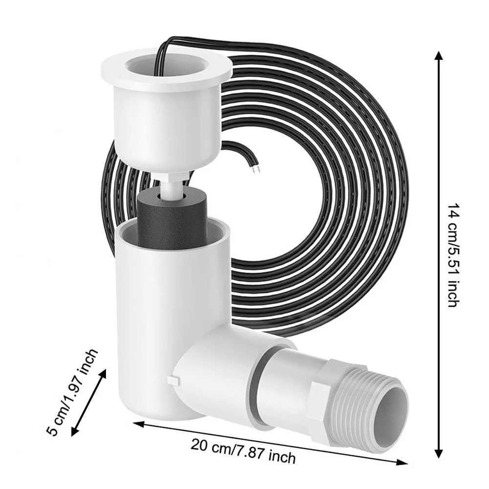 1pc Condensate Overflow Switch With 3/4in Adapter Adjustable Float Sensor For HVAC Heating Cooling Drain Line Water Level
