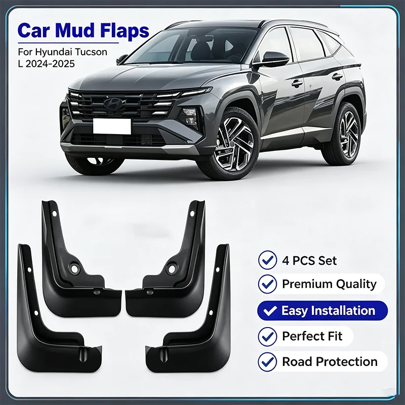 For Hyundai Tucson L 2024-2025 4PCS Mud Flaps Splash Guards Front Rear Wheel Fender Mudguards Car Exterior Protection Parts