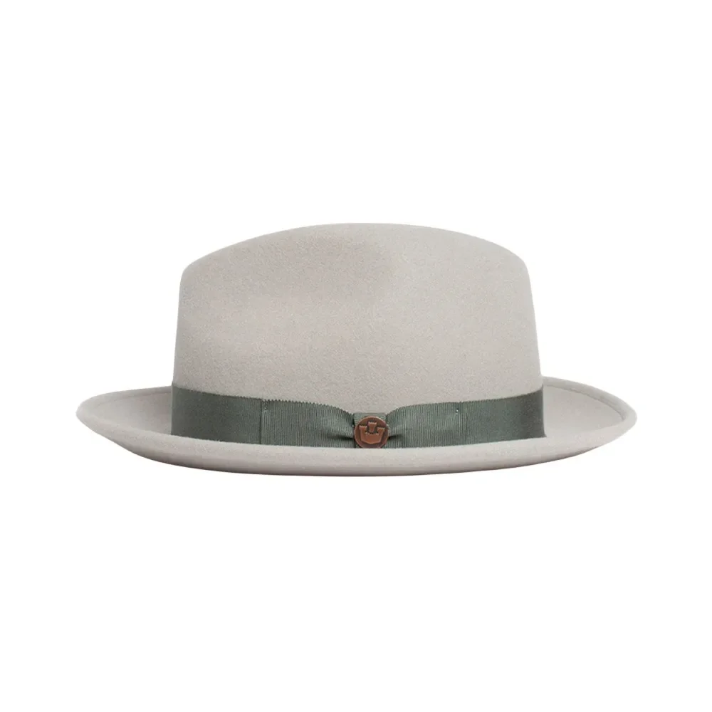 Wool Fedora Hat with Bow Women Men Ladies Elegant Fedoras Wide Brim Jazz Felt Hat Vintage Bucket Panama Autumn Winter Cap NZ357