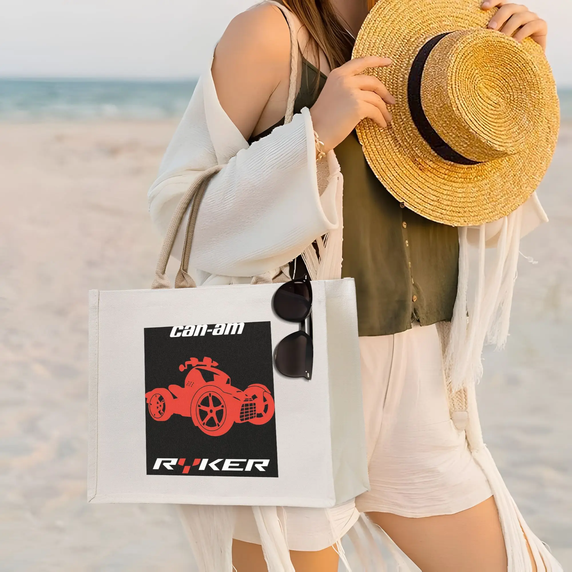 

Сумка-шоппер Can I Am Ryker Off-Road Brp Atv Graphic, холщовая, складная, для женщин, на плечо, дорожная сумка-тоут
