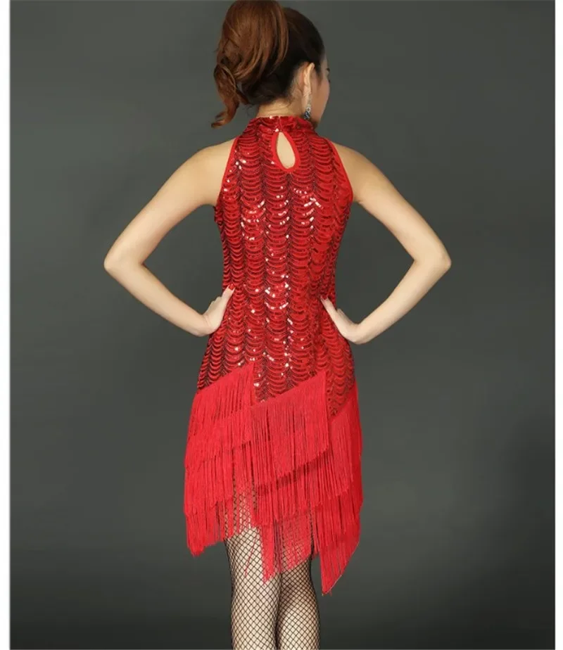 여성용 라틴 댄스 원피스, 섹시한 술 프린지, 스팽글 살사, 올룸 탱고 차 룸바 삼바 라틴 드레스, 레이브 의상 댄스웨어
