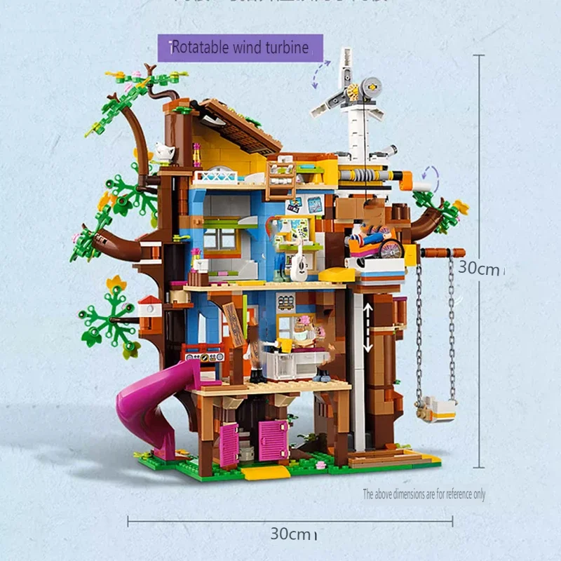 2024New Friendship Tree House Good Friend Girl Series House Villa Slide Assembly Building Blocks Girl Gift Children\'s Toy Gift