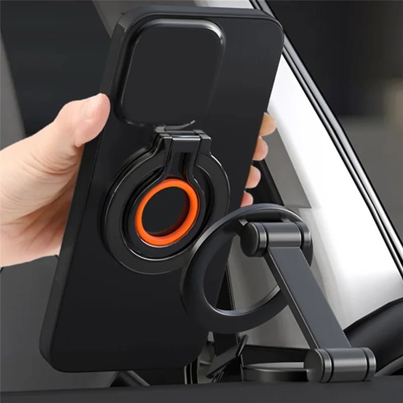 Magnetic Phone Finger Ring Holder Rechargeable Adsorbed 360° Rotating Foldable With Silicone Finger Ring-A74Z