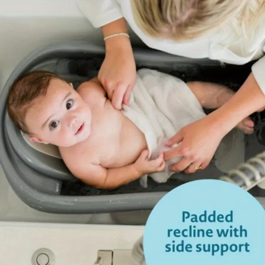 Детская ванночка, сетчатый слинг обеспечивает дополнительную поддержку и комфорт в первую ванночку ребенка.