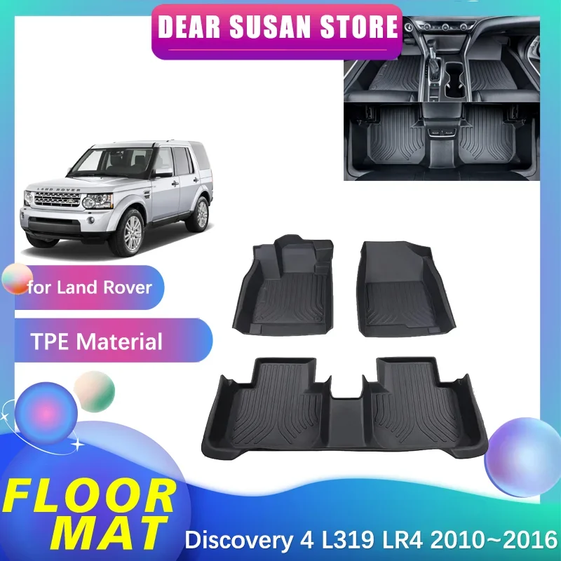 

Car Floor Mat for Land Rover Discovery 4 L319 LR4 2010~2016 Foot Parts TPE Panel Liner Carpet Pad Custom Cover Rug Accessories