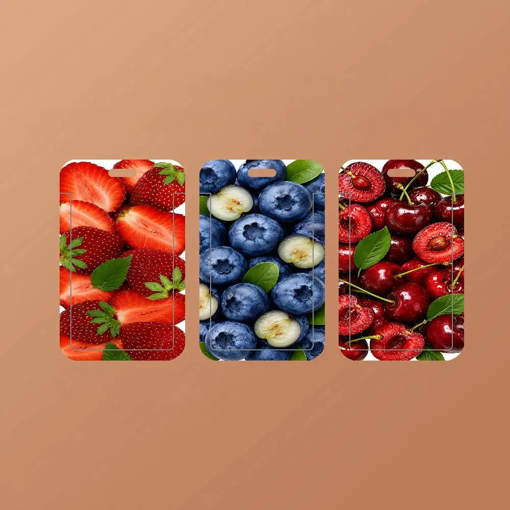 INS Korean Style Fruits Strawberry NFC Contactless Sliding Card Sleeve For Student Cards, Bus Cards, ID Cards, And Work Permits