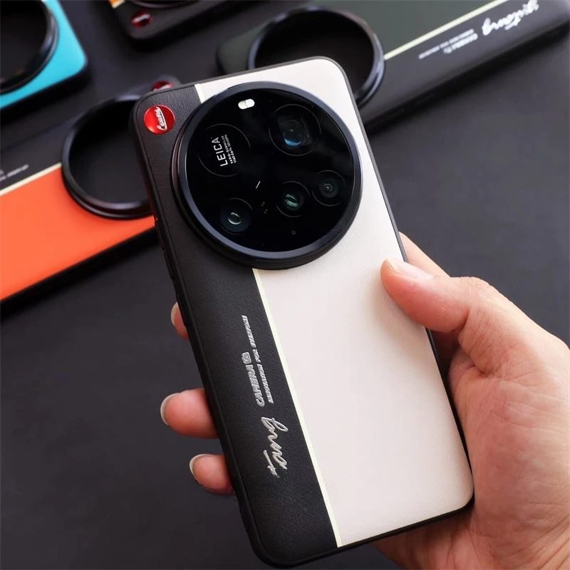 Capa para xiaomi 15 ultra 14 13 12s mi 14 textura de pele ultra fluorescente cor dupla moda capa traseira luxo à prova de choque