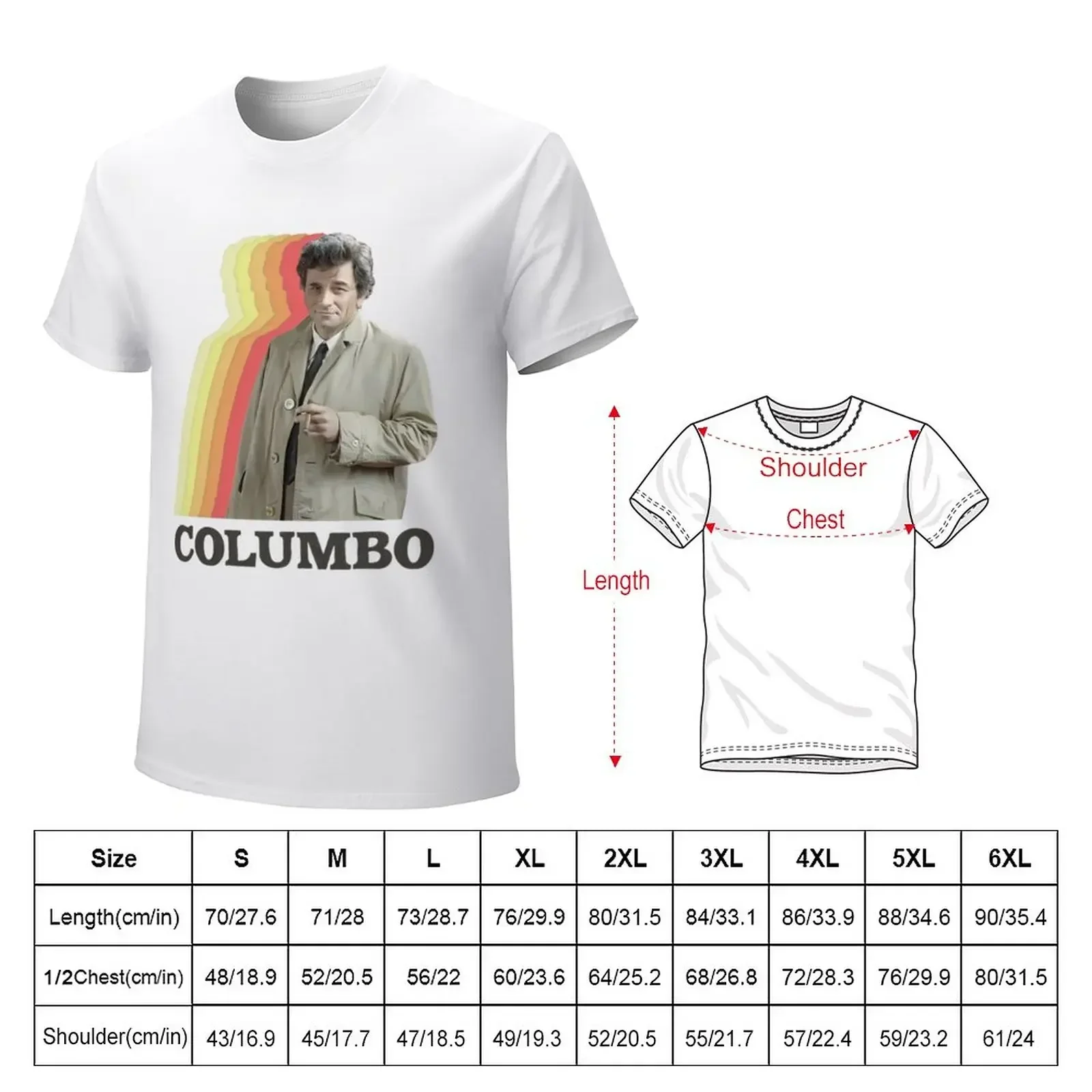 Columbo T-Shirt summer top designer shirts blue archive blanks funny t shirts for men