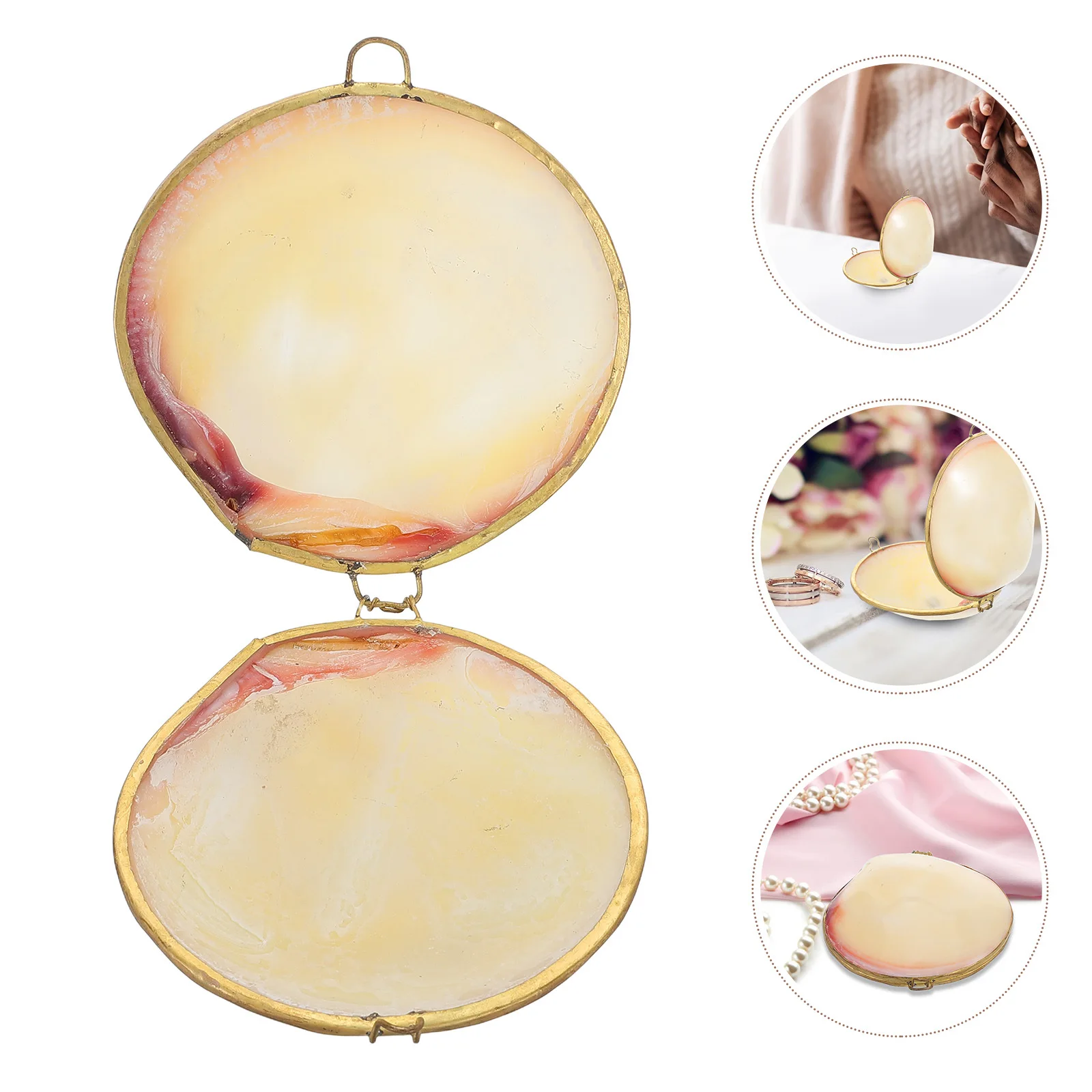 

Seashell Jewelry Holder Portable Compact Ring Earring Necklace Organizer Decorative Jewelry Storage Box Perfect Travel Women