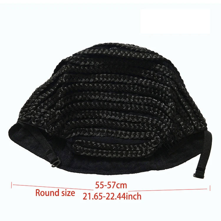 1 piece black crochet net cap crochet wig cap breathable braided cornrow cap with adjustable band for easy sew in weave wig cap