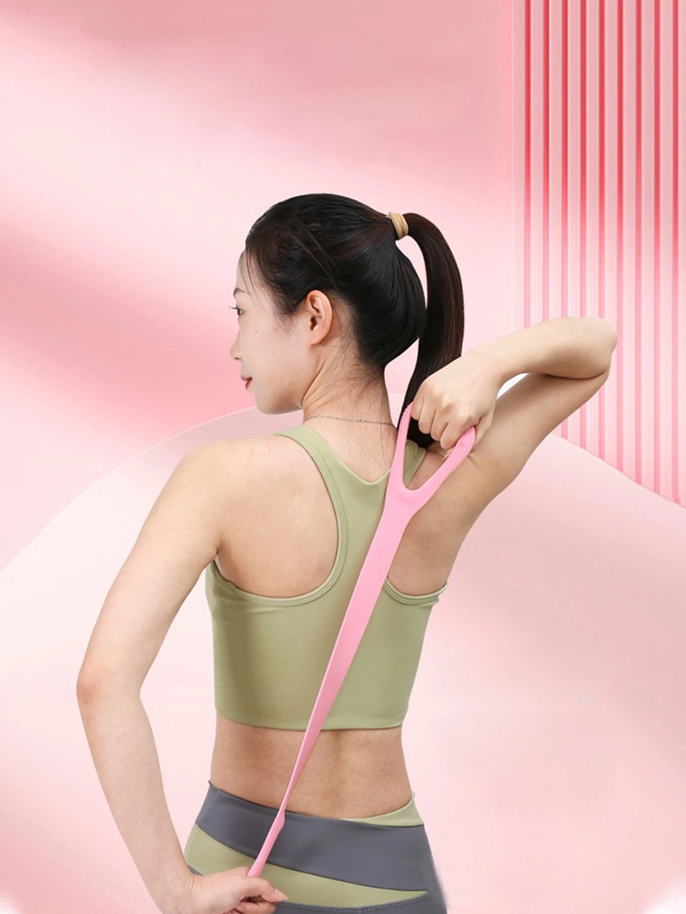 1-3pcs Fitness Stretching Belt With 8 Shaped Puller Arm Back Training Elastic Rope Yoga Auxiliary Exercise Equipment Home Female
