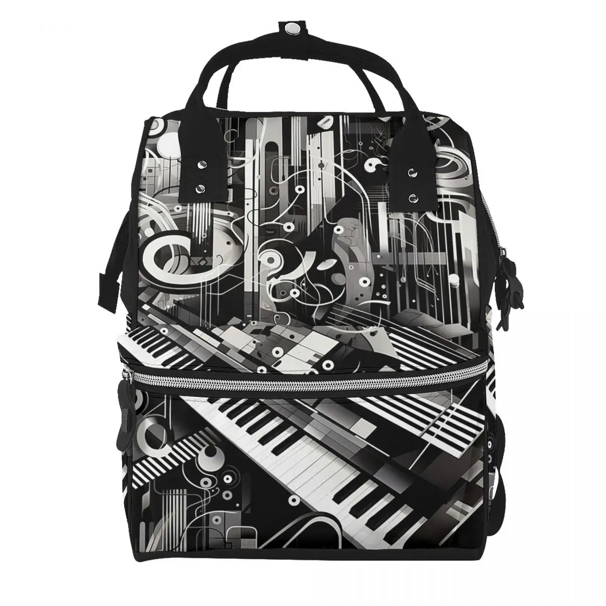 Music Notation Musical Notes Student Backpack School Bag Hiking Travel Daypack for Men Women Bookbag Shoulder Bags