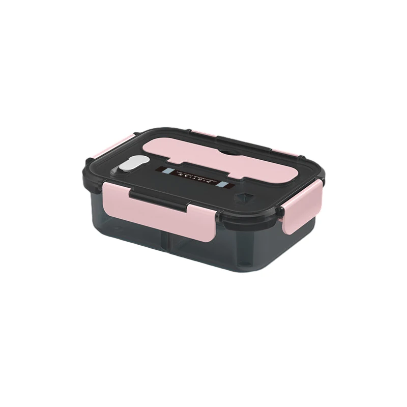 

1100ml covered lunch box with two compartments in pink