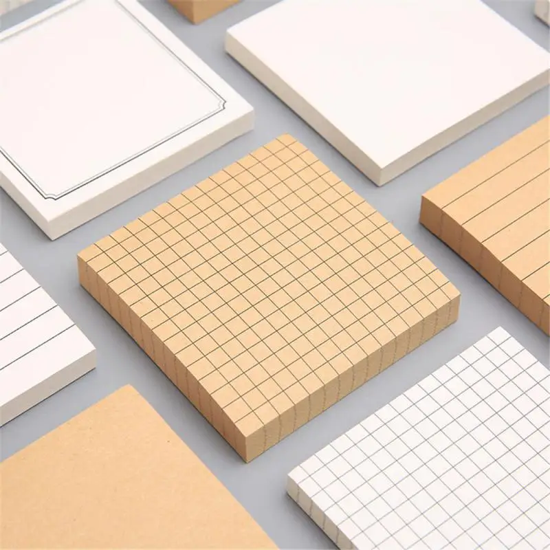 Sticky Stationery Notepad Office bookmark Sticky notes Posted it Khaki / white / kawaii design Stickers in notebook Memo pad