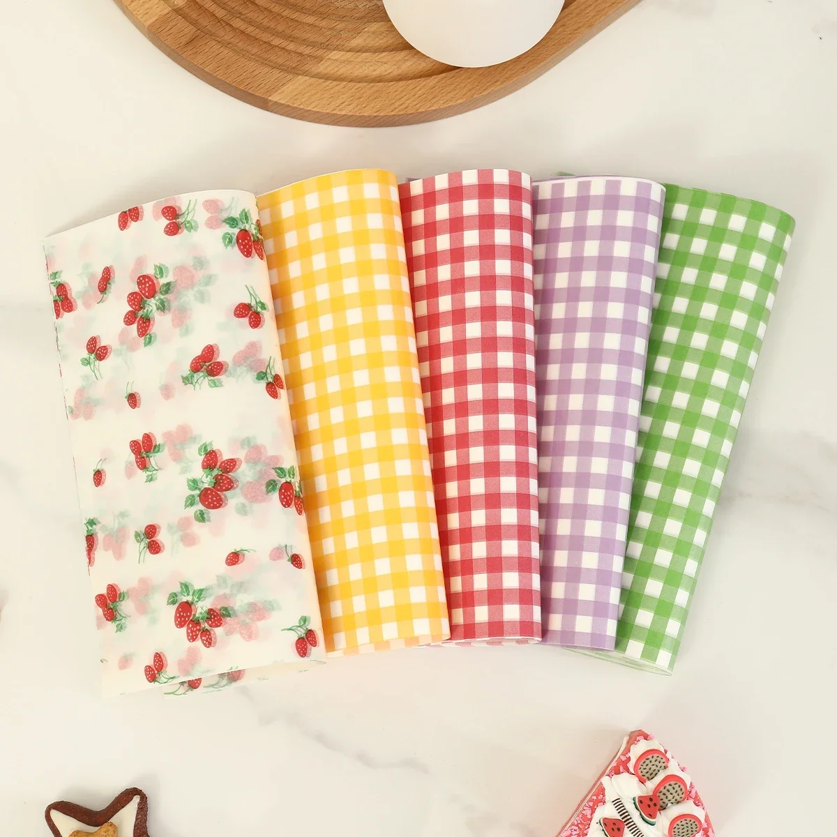 50Pcs Oilproof Wrapping Paper for Bread Sandwich Burger Fries, Food-grade Wax Paper Baking Tools Kitchen Gadgets For Party Gift view 6