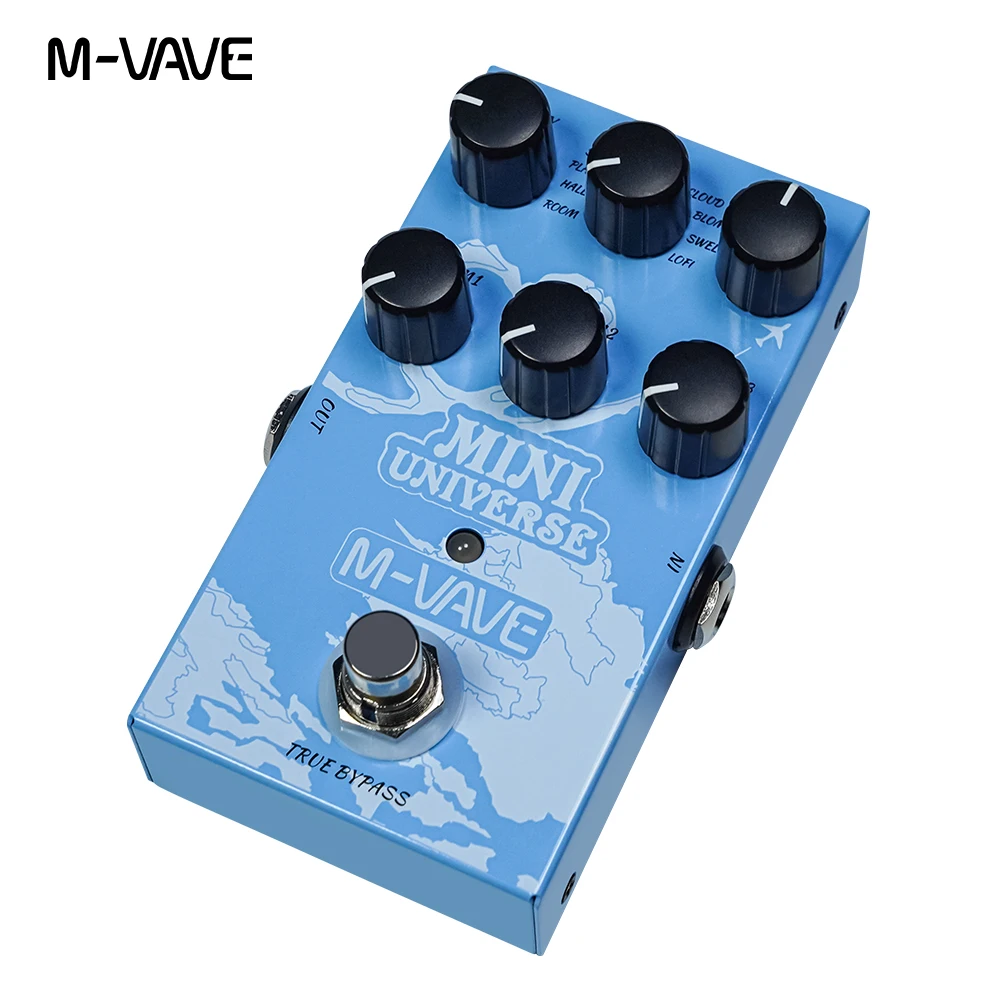 M-VAVE MINI-UNIVERSE Electric Guitar Reverb Effects Pedal 9 Reverb Effects Room/Shimmer/Lofi/Spring Reveb Guitar Pedal Parts