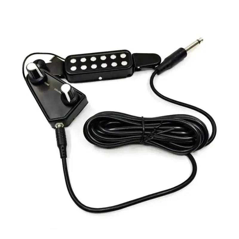New 1 Set DIY Accessories Guitar Pickup Acoustic Guitar Sound Hole Pickup Magnetic With Audio Cable Tone Volume Controller