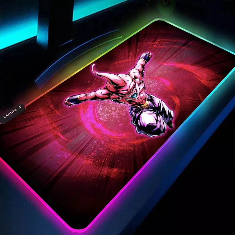 

RGB Large Mouse Pad DBZ Dragon Ball Majin Buu 90x40cm speed For e-sports players Backlight Laptop Computer Keyboard LED mousepad