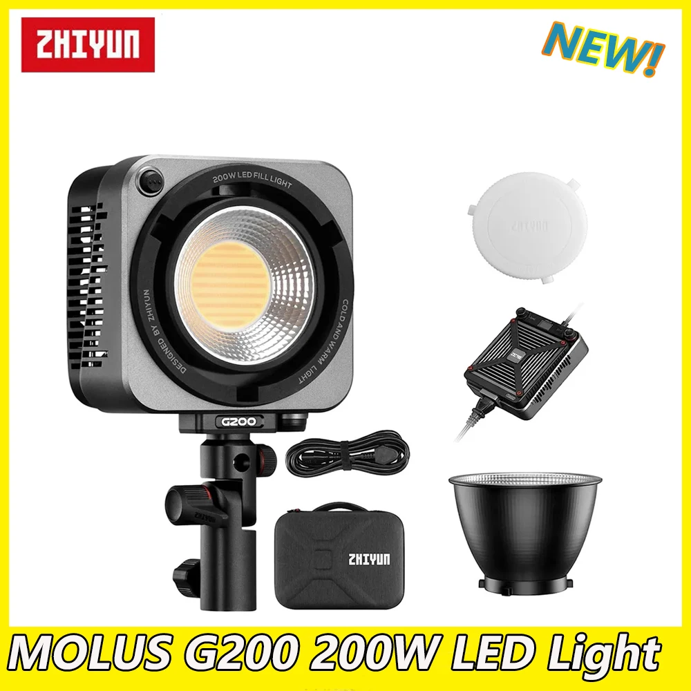 

ZHIYUN MOLUS G200 COB Spotlight LED Video Light Seamless CCT DMI Photography Lighting For Photos Studio Video Outdoor Shooting