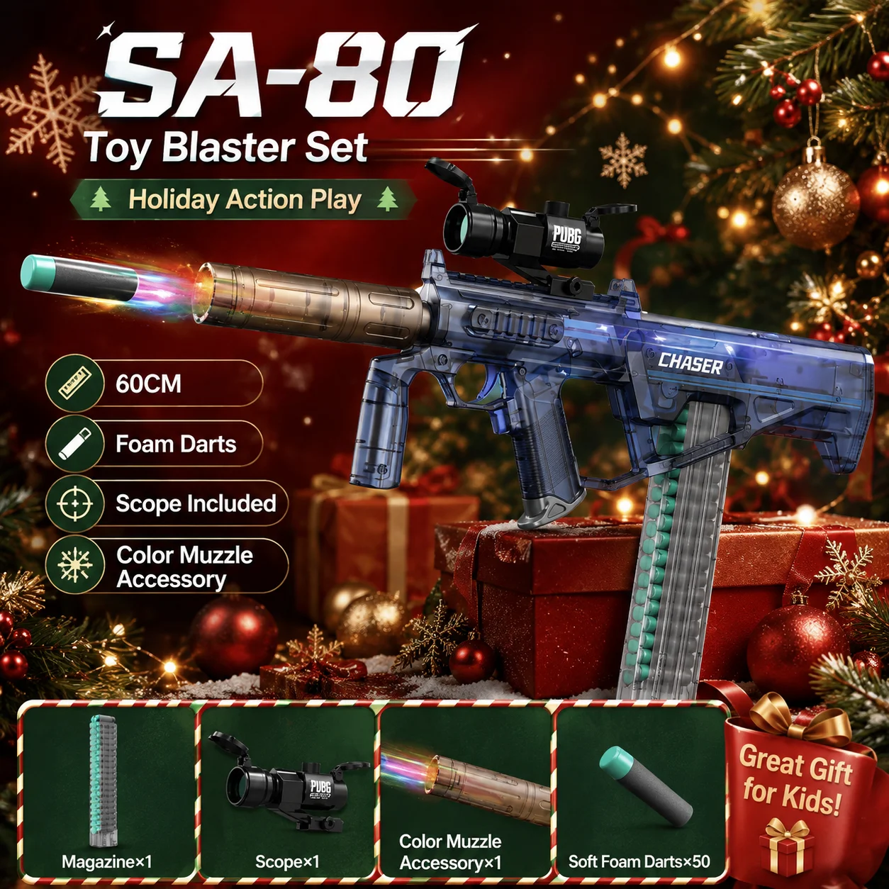 SA-80 Barrett Shell Ejection Soft Bullet Toy Gun with Automatic Return Target for Boys Classic Style Manual Birthday Gift