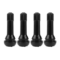 4Pcs Black TR414 Rubber Valve Stems with Dust Caps with Caps Tyre Rubber Car Wheel Tubeless Car Wheel Snap-in Tire