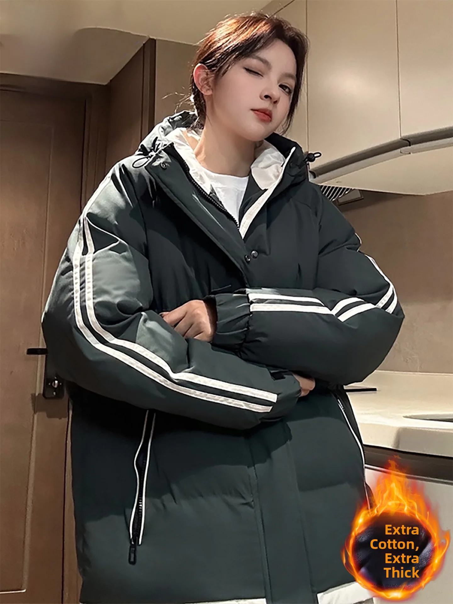 

Зимняя утепленная куртка TUCANO с капюшоном, очень теплая, хлопковая, в американском стиле, молодежная, модная, повседневная верхняя одежда