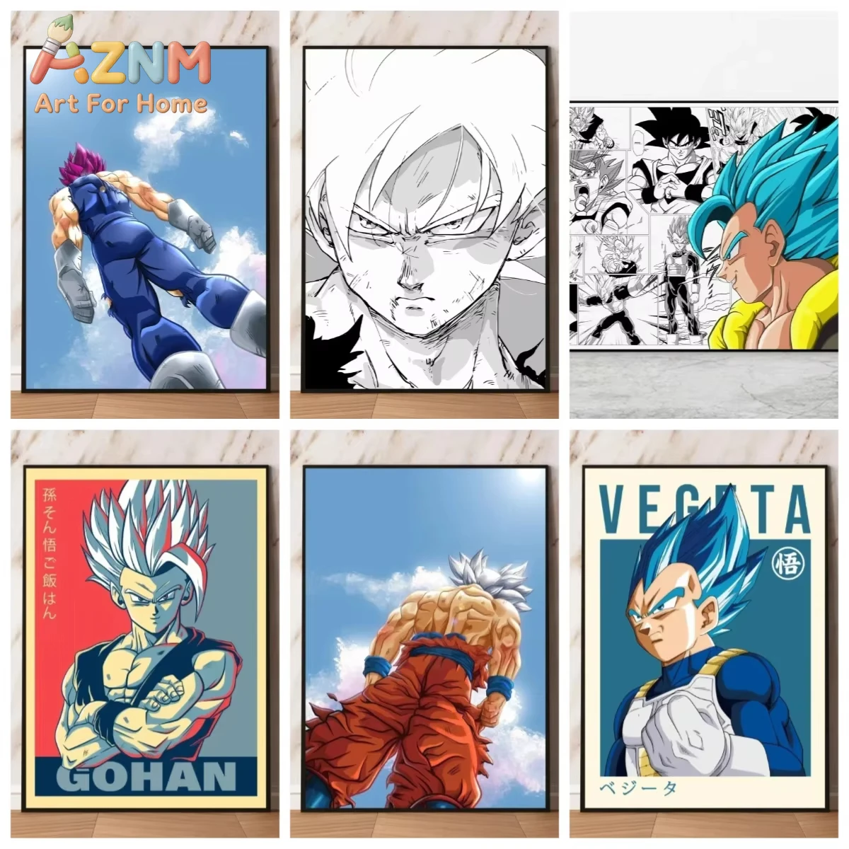 1pc Painting By Numbers Kit NDragon Ball Vegeta Son Goku Anime Characters Aesthetic Pictures By Numbers Home Decor Holiday Gifts