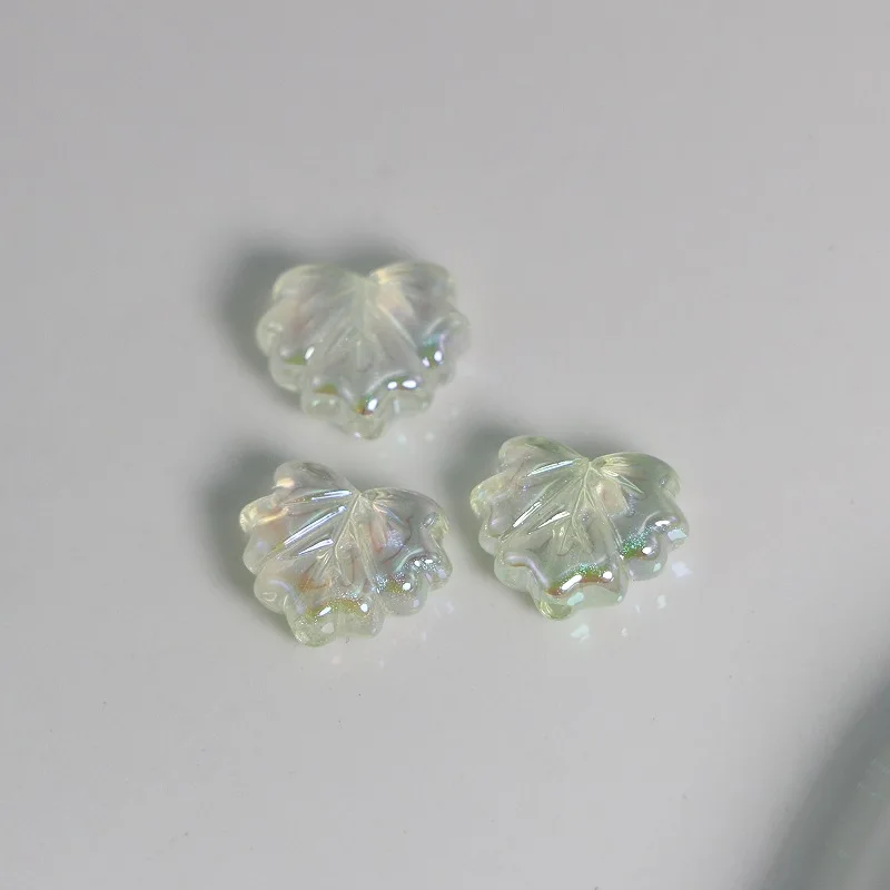 Maple Leaf Transparent Beads For Jewelry Making Bracelet Pet Necklace Hair Rope DIY Decorations Phone Chain Kechain Accessories
