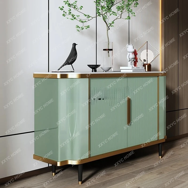 

WWSimple Современный входной шкаф Светлый роскошный стиль обращается входной шкаф Шкаф для обуви Интегрированный высококачественный массив дерева