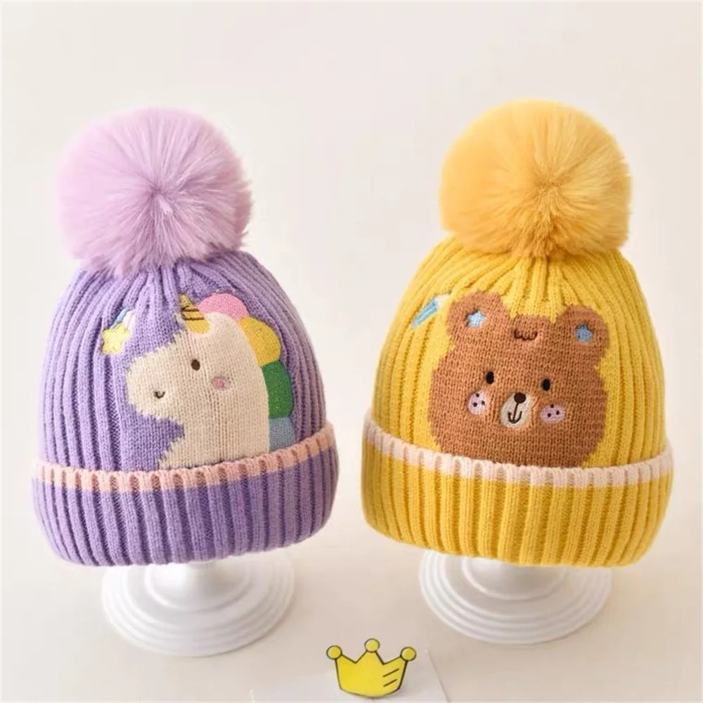 Fashion Baby Hat Boys Knit Beanie Kids Cap Children Hats Girls Baby Bonnet Toddler Cap Infant Accessories Winter Warmer Stuff