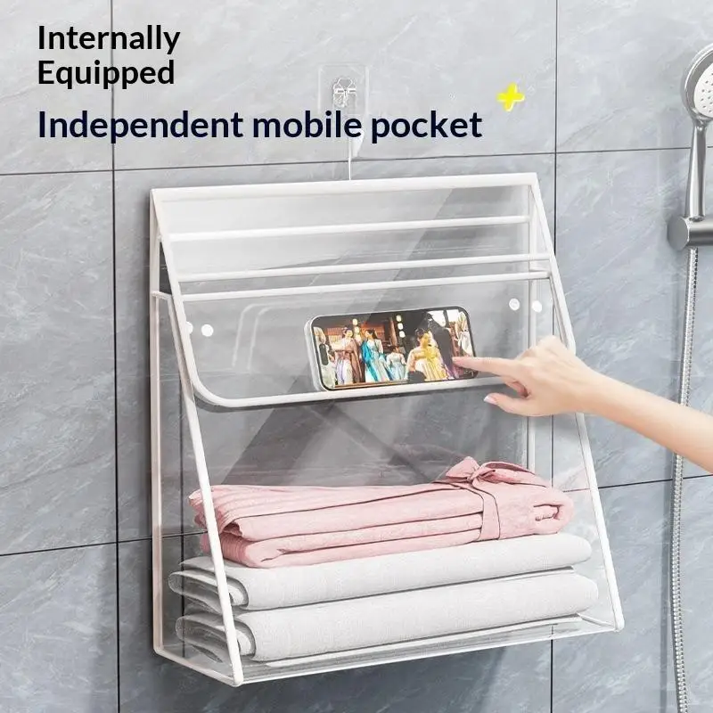 Dormitory Shower Bag Waterproof Hanging Bathroom Organizer For Clean Clothes A Handy Hanging Storage Bag For Phones Clothing