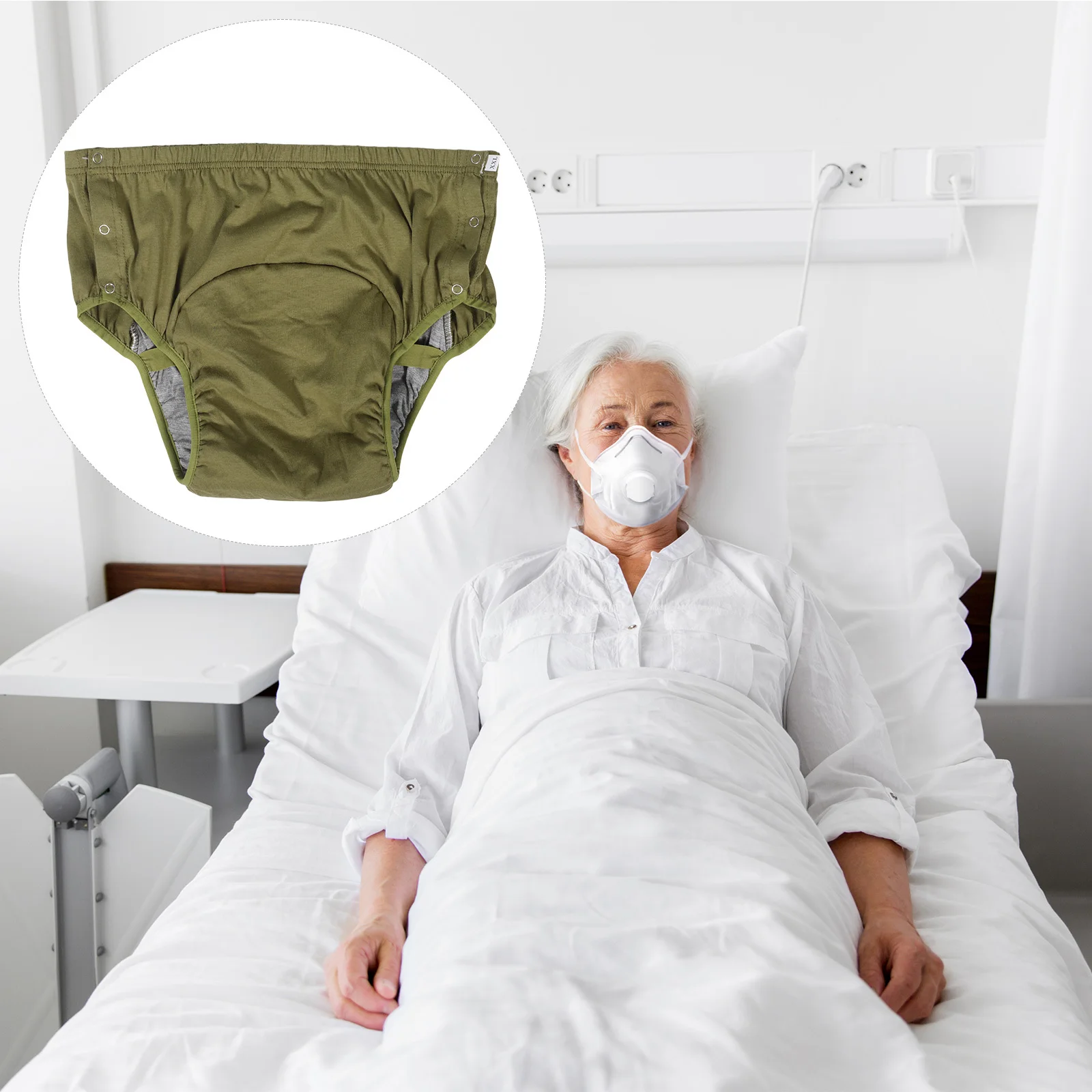 

Adult Washable Leakproof Incontinence Pants Adjustable Cloth Pull on Cover Reusable Diaper Underwear for Elderly Disabled Men