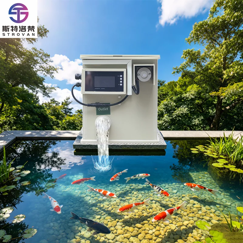 5m³/h Rotating Drum Filter Home Use Aquarium Koi Pond Mini Automatic Rotary Drum Filter 5000 Liter Fish Pond Filter