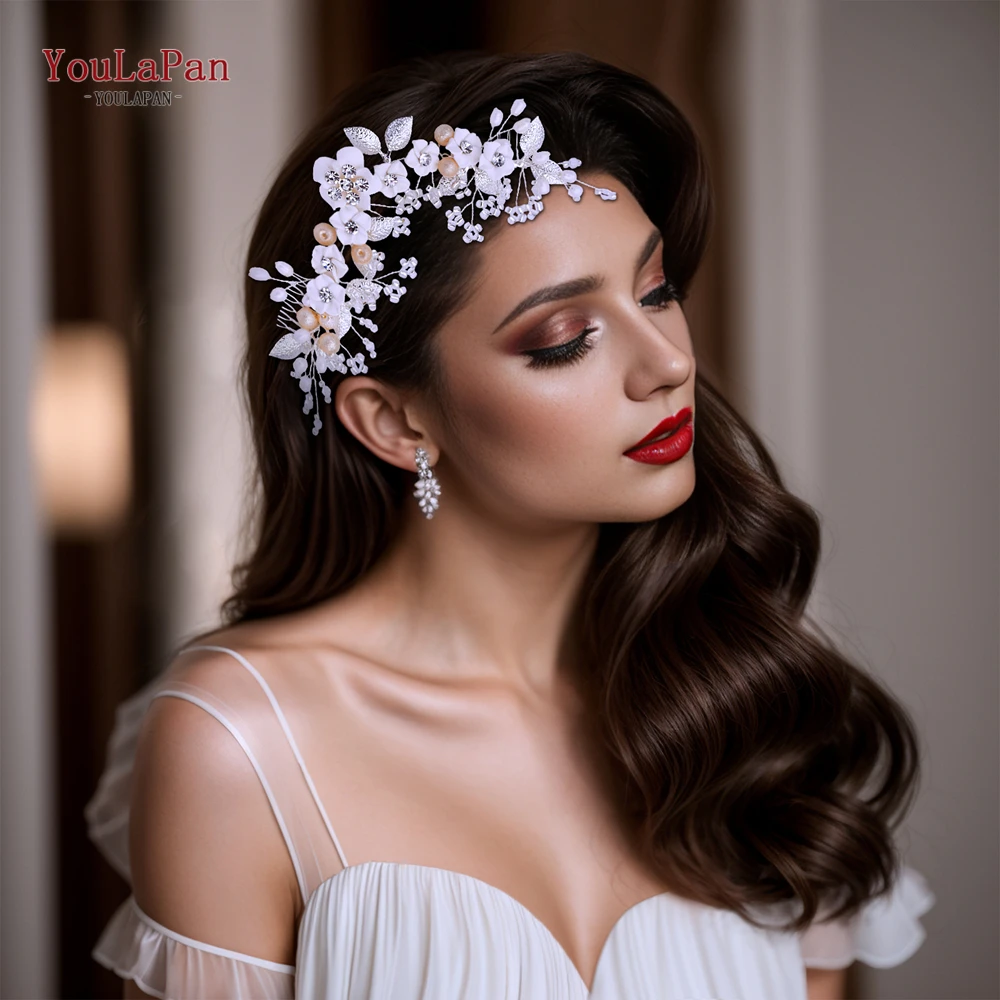 

TOPQUEEN Bridal Combs Flower Hairpin Wedding Headwear Women Hair Accessories Bride Headdress Party Princess Side Hair Clip HP337