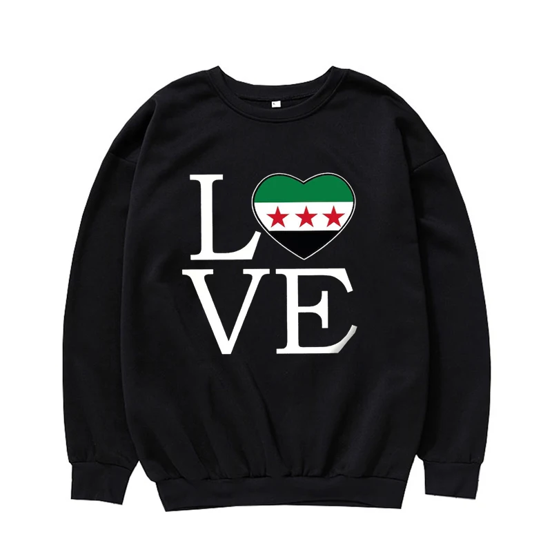 Free Syria Map Oversized Crew Neck Sweatshirt, Ideal Gift for Patriotism, Solidarity, Advocacy and Awareness,Middle East, Unisex