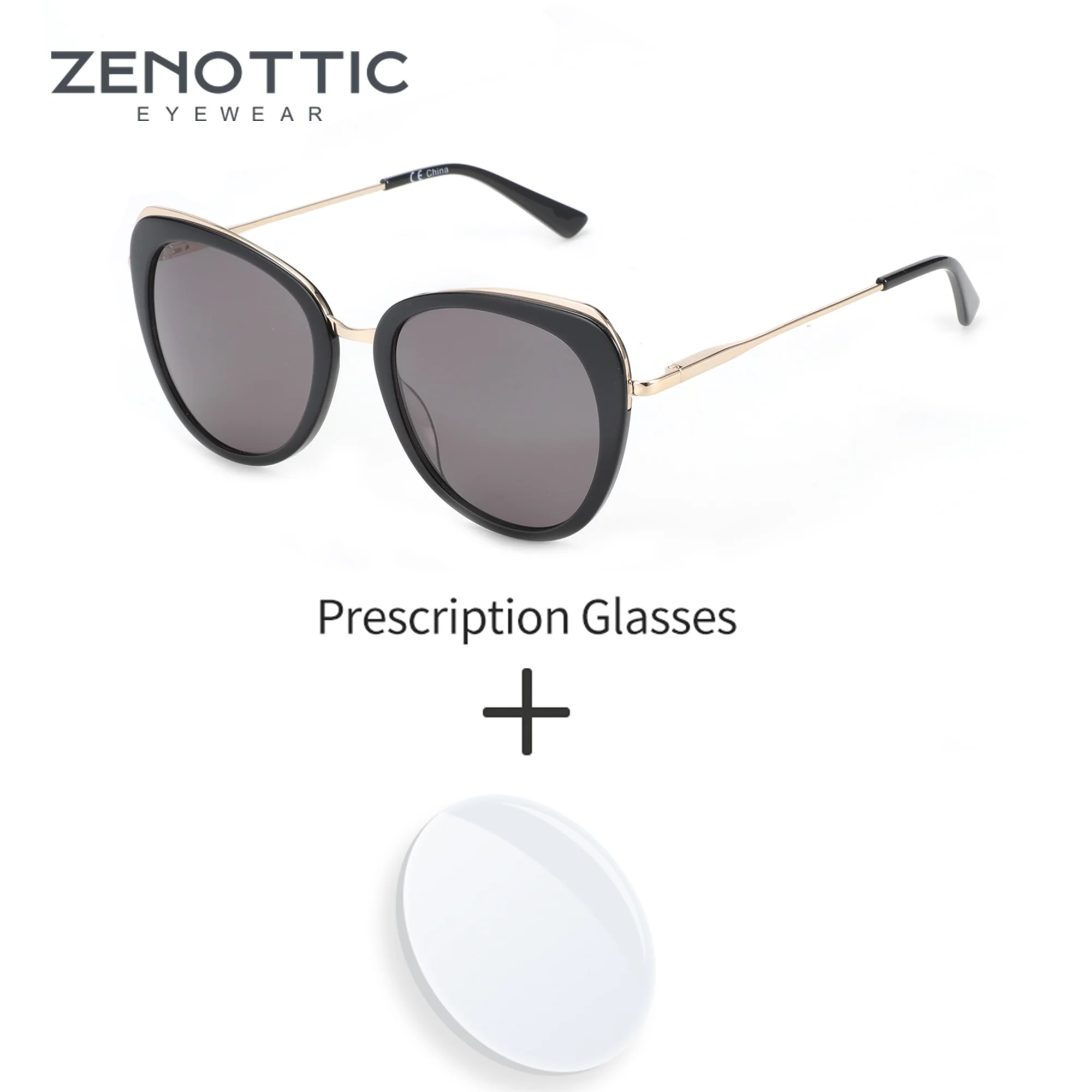 ZENOTTIC Cat Eye Prescription Sunglasses Fashion Women Progressive Driving Sun Glasses 100% UV400 Protection Shades