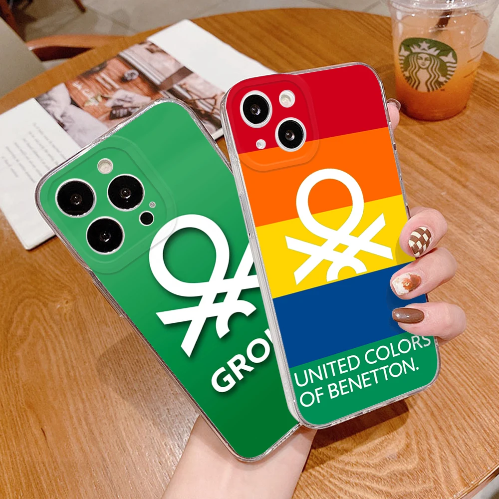 Clothing brand benetton Phone Cases Transparent For iphone 14 13 12 11 Pro Max X XR XS MAX 7 8 6 6s 14 plus 5s se 2020 Cover