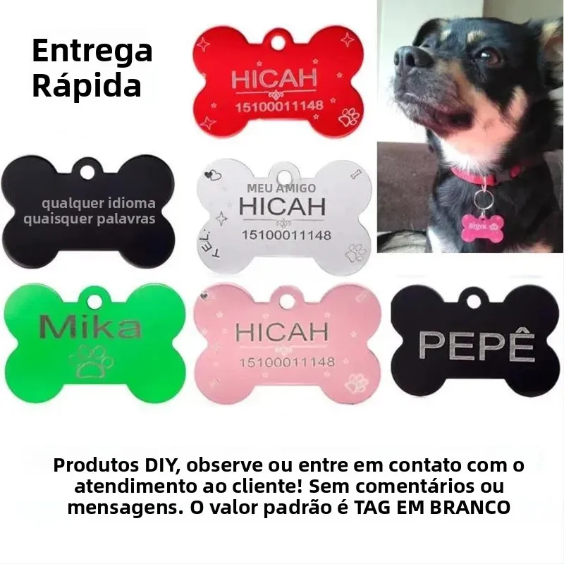 2PCS/lote Pequena Placa de Identificação Personalizada para Cães e Gatos, Coleira de Alumínio para Gatinhos e Filhotes, Produtos para Animais de Estimação