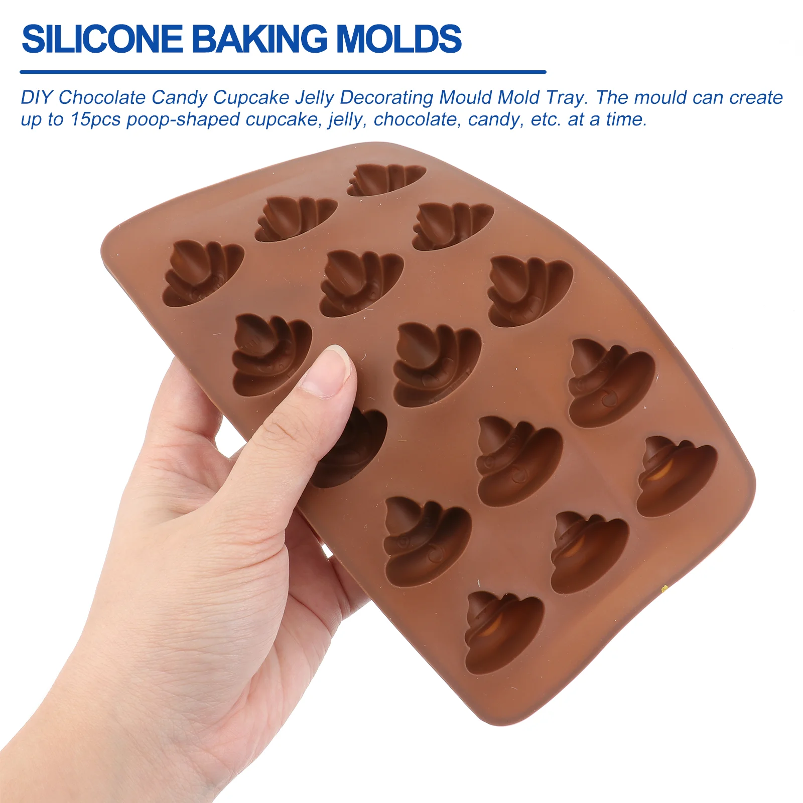 3 Pcs Gelatin Stool Silicone Mold Candy Paper Cup Baking Molds Coffee Poop Shape