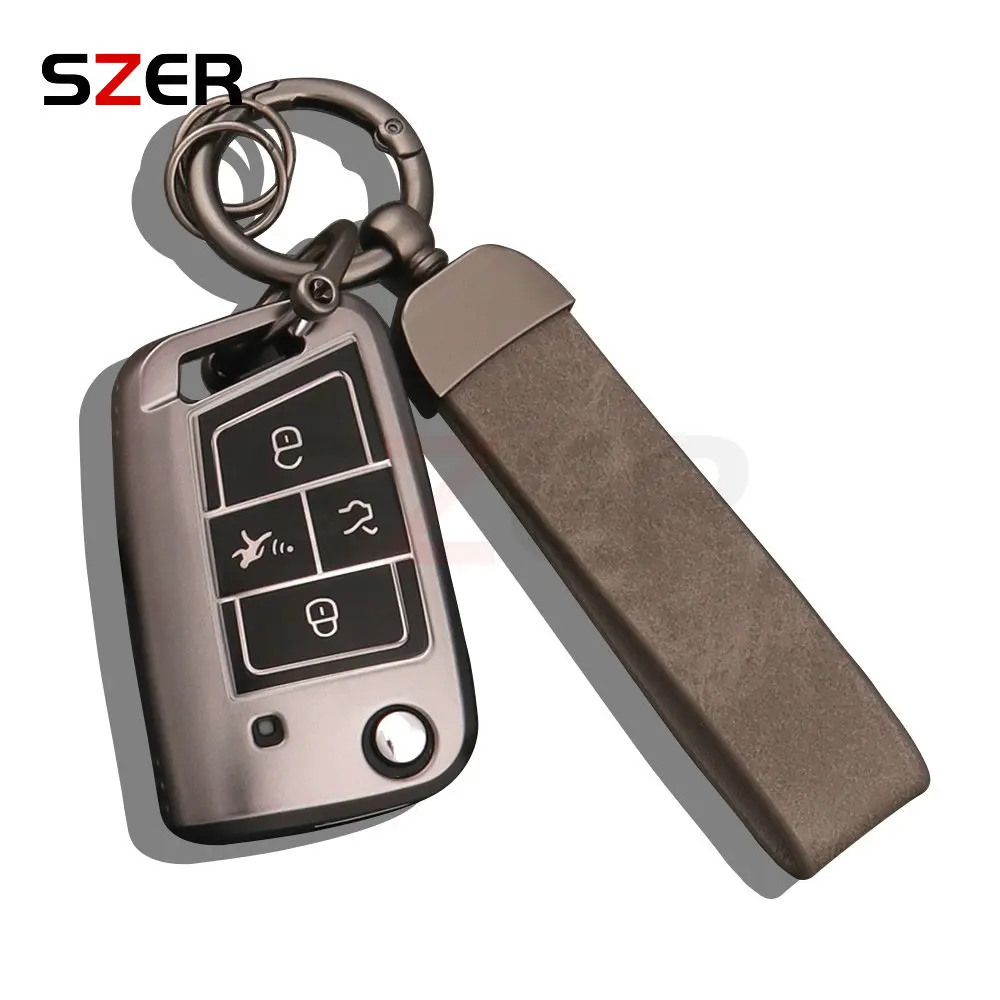 3 4 Button TPU Car Key Case Cover For VW Volkswagen Golf 7 MK7 Tiguan MK2 For SEAT Ateca Leon FR 2 Ibiza For Skoda Octavia Fob