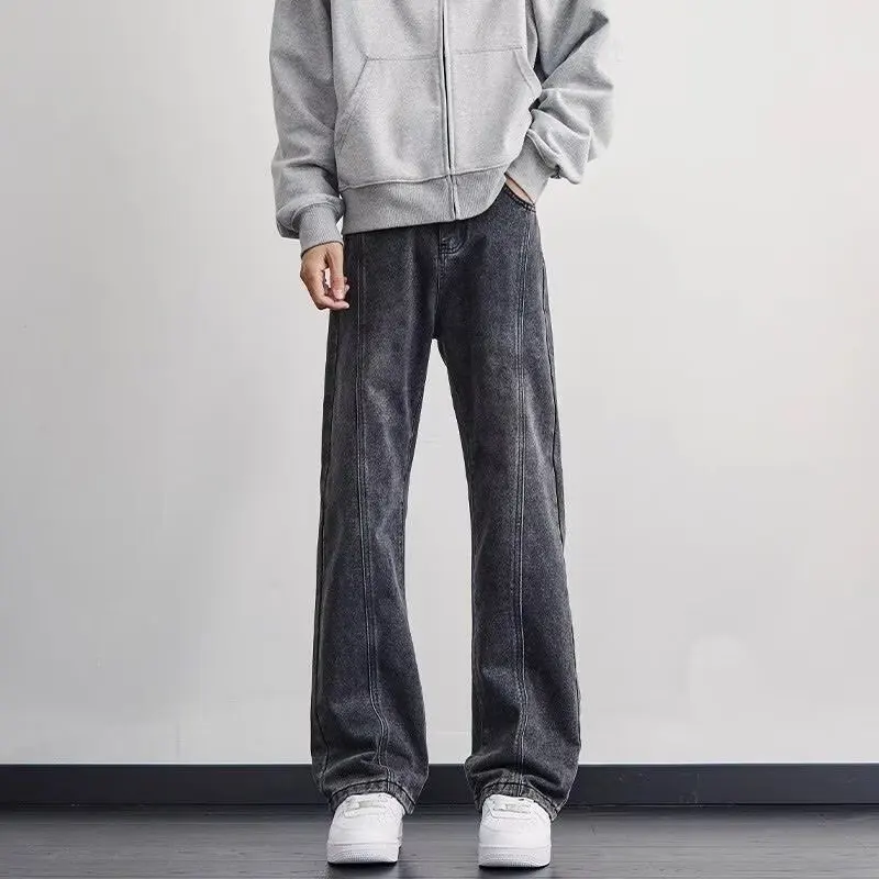 

Black and Gray Jeans Men's 2025 New Style New Style Versatile Trend Top Man Jackets Cooling Pants Jorts Chrome Darts Short Y2k